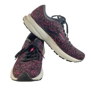 Brooks Launch 7 Women's Size 8 Running Shoe Black Pink Splatter Dots Comfort